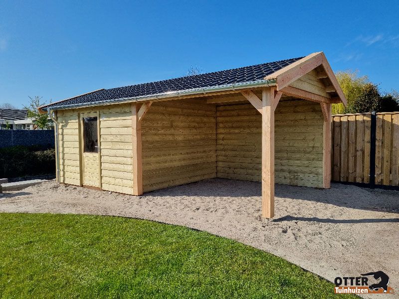 groot Hulpeloosheid Vrijlating Tuinhuis met veranda 350x700 - Aanbiedingen van Otter Tuinhuizen de  tuinhuisspecialist